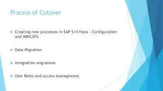 SAP S/4 Hana Cutover Overview