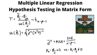 Multiple Linear Regression Hypothesis Testing in Matrix Form