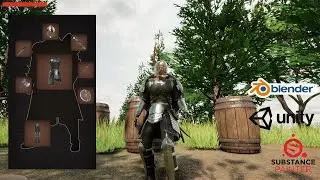 Souls game Devlog 7. Equipment System and Inventory - Blender - Substance Painter - Unity