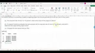 Chapter 9 Problem 5 CFIN7 Excel
