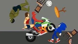 Blue Spiderman vs green Hulk - Sonic Funny Animation - Drawing Cartoon 2