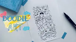 HOW TO DRAW A DOODLE ART | CUTE FACES | EXPRESSIONS | DOODLE ART FOR BEGINNERS