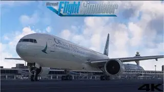 Powerful Cloudy Takeoff from Singapore Changi | Cathay Pacific 777 | Microsoft Flight Simulator