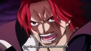 Shanks uses conqueror's haki across the sea at greenbull
