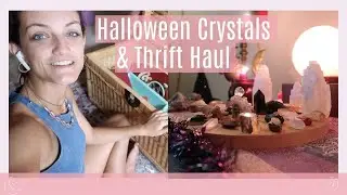 Halloween Crystal Grid, Crystals for Protection & Thrift Haul! // Taylluna Vlog