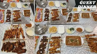 Guest Dinner Food Idea/ Dinner Buffet Table / guest Dinner dishes