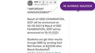 BISE RAWALPINDI RESULT DATE ANNOUNCED|BOARD RESULT  2021|BY SIR M AHMAD NAZEER