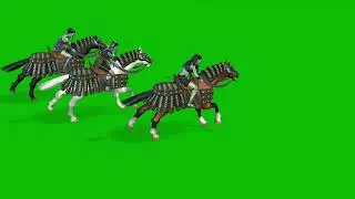 Three Sisters Elven Riding War Horse | Free Green Screen HD 60s 3D Animation