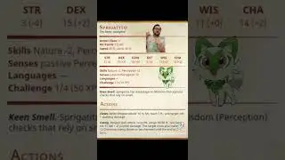 D&D x Pokemon | Sprigatito Stat Block