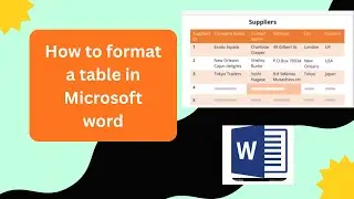 How to format a table in Microsoft word