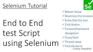 Selenium - 5: End to end test script using Selenium