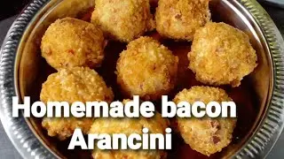 Bacon Arancini | Homemade italian fried rice ball | Simple and Easy recipe