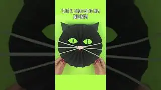 Rosetón decorativo para Halloween - Gatito