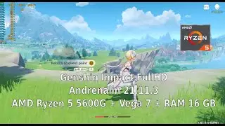 Genshin Impact Full HD Benchmark, AMD Ryzen 5 5600G, 16 GB RAM, Windows 11