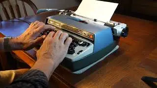 Smith-Corona Electra 120 typewriter at work