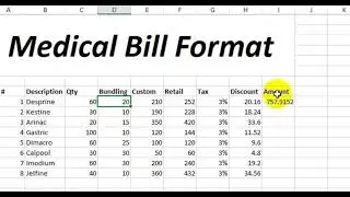 How to Create a Medical Bill Format in Excel