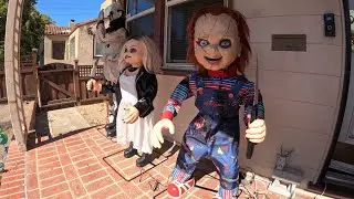 Home Depot 2025 New Scarred Chucky And Tiffany Duo Demos Daytime