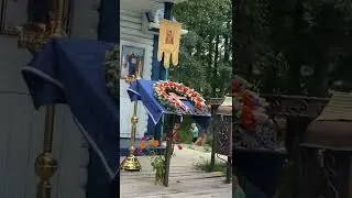 Вечерняя служба накануне праздника, вынос Креста, Голубая Криница , 13 августа