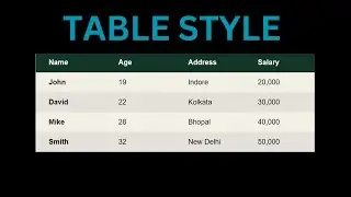 Table Style In HTML And CSS