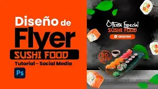 🤖Diseño de Flyer sushi con Photoshop