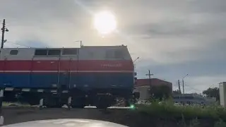 ТЭ33АС-0056 на переезде р.«Жансая»