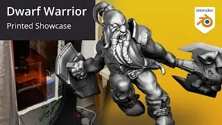 Dwarf Warrior Miniature Printed Showcase