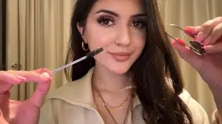 ASMR| Brushing Your Brows & Lashes ~ tingly personal attention