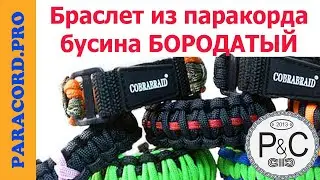 Браслет из паракорда с бусиной Бородатый
