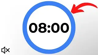 The Most Focused 8 minute Countdown Timer - White background, No sound