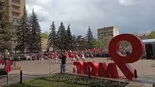 Барабанщицы Климовска на празднике 9 мая.