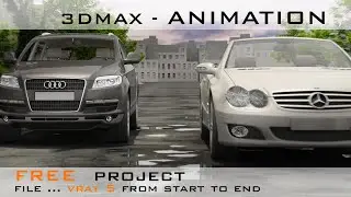 Car animation in 3dmax , modeling, animating, rendering, free project