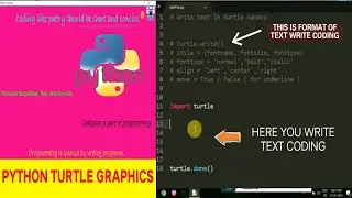 How to write text in python turtle graphics | Text in python graphics programming | Learn python