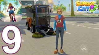 Sunday City: Sim Life - Gameplay Walkthrough Part 9 - Street Sweeper (Android, iOS)
