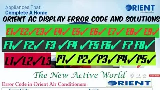 Orient Inverter AC Display Error Code & Solution|All Error Code List