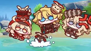 Varka and Klee are secretly fishing! Jean will put you all in the detention room!