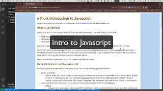Intro to Javascript