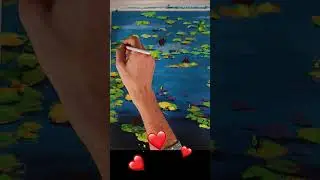 Impressionistische Seerosen: Kreatives Kurzvideo 🖌️🌿 #Shorts #tutorial #acrylmalen