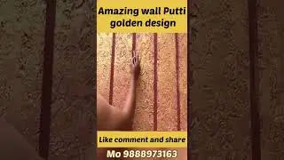 Amazing wall Putty texture design Golden and red colour Combination Painting Tech