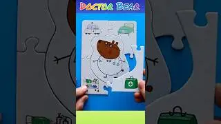 Doctor Bear - solving jigsaw puzzle for children Peppa Pig #shorts