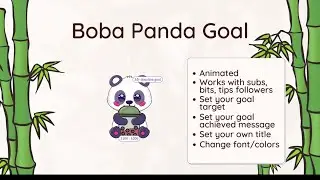 Twitch goal widget - Boba tea Purple Panda