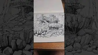 Drawing a cabin in the woods #architecturalsketching #sketch  #drawing #art #sketching