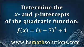 Determine Intercepts of a Quadratic Function in Vertex Form (Example)
