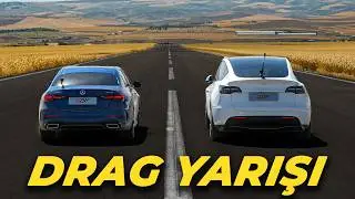 Tesla Model Y SR vs Mercedes C200 4MATIC DRAG YARIŞI