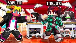 TANJIRO E NEZUKO CHEGARAM NA ESCOLA DE ANIMES no Minecraft