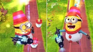 Despicable Me: Minion Rush - Snowman Minion Freeze Ray Ability Full Gameplay at Minion Park