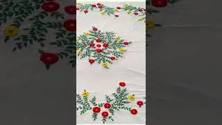 New and Easy Hand Embroidery Bedsheet Design By Desi Design || #shorts