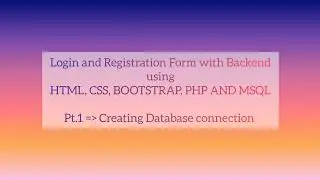 Login and registration form: Creating database connection in MySQL