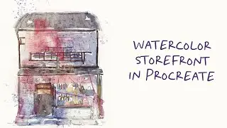 Japanese Storefront in Procreate: Fast and Simple Watercolor Technique -Skillshare class preview