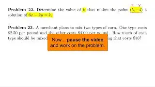 Preparing for Algebra 2 - Problem 22: Solving for an Unknown Parameter