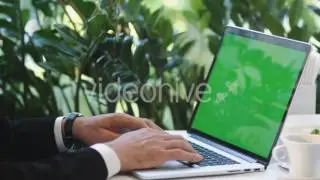 After Effects Templates Laptop Green Screen Mock up in Use